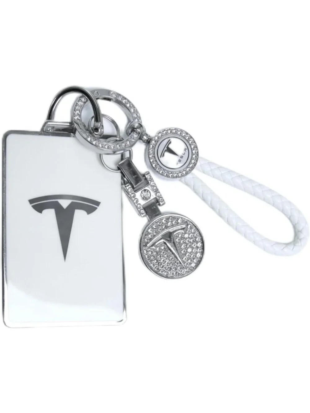 Stylish Bling Key Card Holder & Keychain for Tesla Model S/X/3/Y & Cybertruck